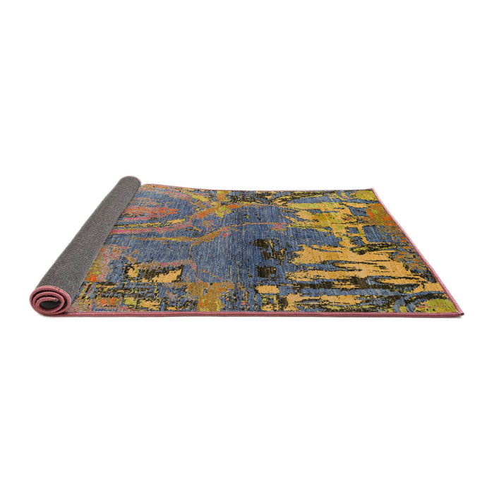 Sideview of Abstract Copper Green Modern Rug, abs5335