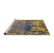 Sideview of Machine Washable Abstract Brass Green Rug, wshabs5335