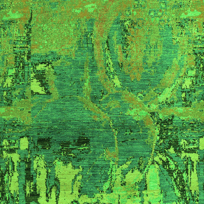 Machine Washable Abstract Green Modern Area Rugs, wshabs5335grn