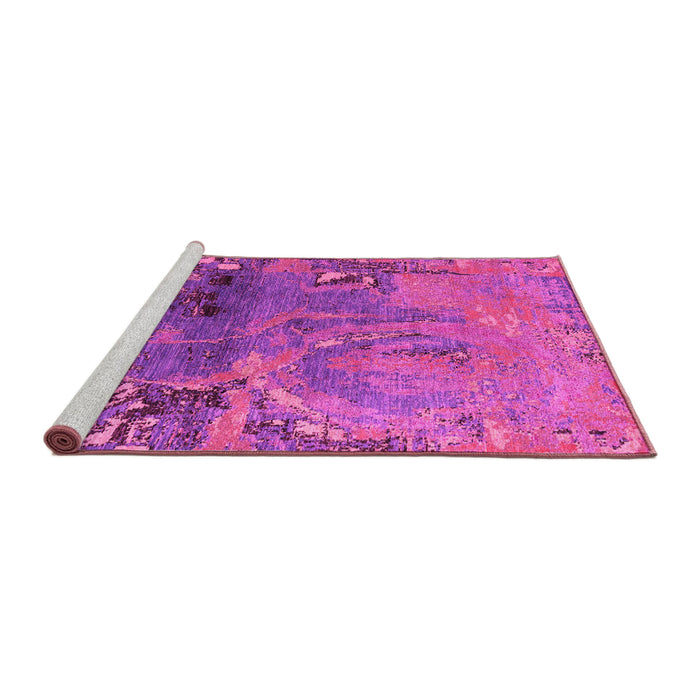 Sideview of Machine Washable Abstract Pink Modern Rug, wshabs5335pnk