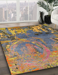 Abstract Copper Green Modern Rug, abs5335