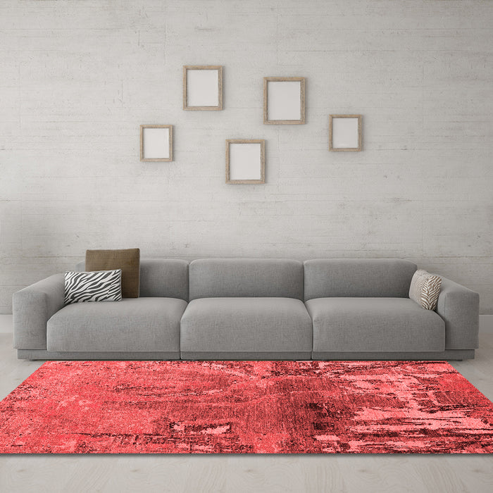 Modern Red Washable Rugs
