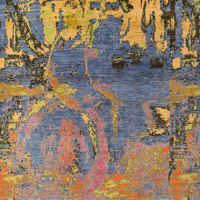 Abstract Copper Green Modern Rug, abs5335