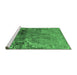 Sideview of Machine Washable Abstract Emerald Green Modern Area Rugs, wshabs5335emgrn