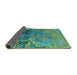 Sideview of Abstract Turquoise Modern Rug, abs5335turq