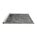 Sideview of Machine Washable Abstract Gray Modern Rug, wshabs5335gry