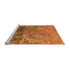 Sideview of Machine Washable Abstract Orange Modern Area Rugs, wshabs5335org