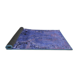 Sideview of Abstract Blue Modern Rug, abs5335blu