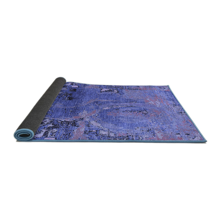 Sideview of Abstract Blue Modern Rug, abs5335blu