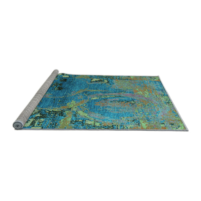 Sideview of Machine Washable Abstract Light Blue Modern Rug, wshabs5335lblu
