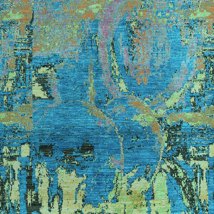 Abstract Light Blue Modern Rug, abs5335lblu