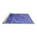 Sideview of Machine Washable Abstract Blue Modern Rug, wshabs5335blu