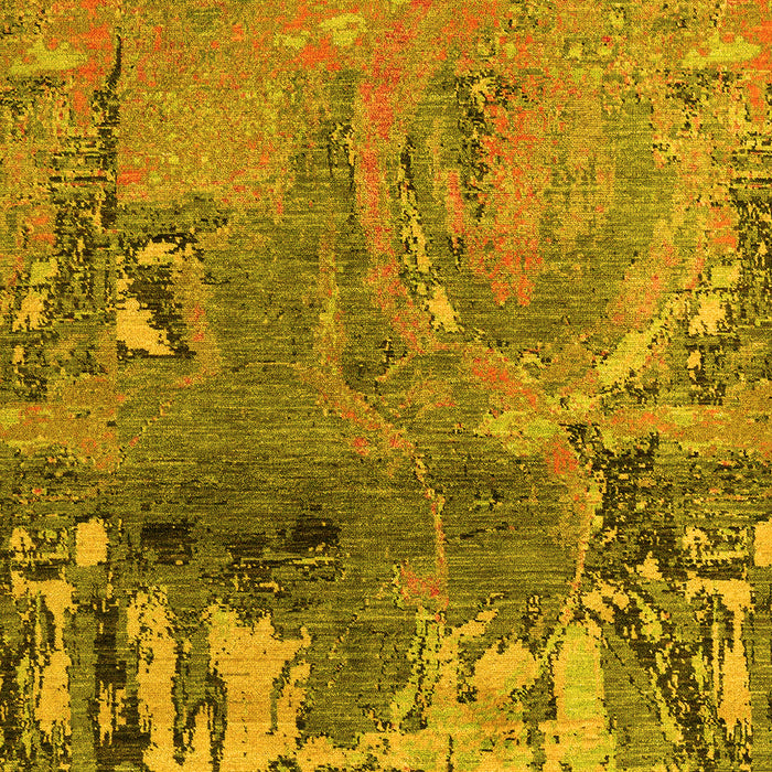 Machine Washable Abstract Yellow Modern Rug, wshabs5335yw