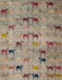 Abstract Light French Beige Brown Modern Rug, abs5336