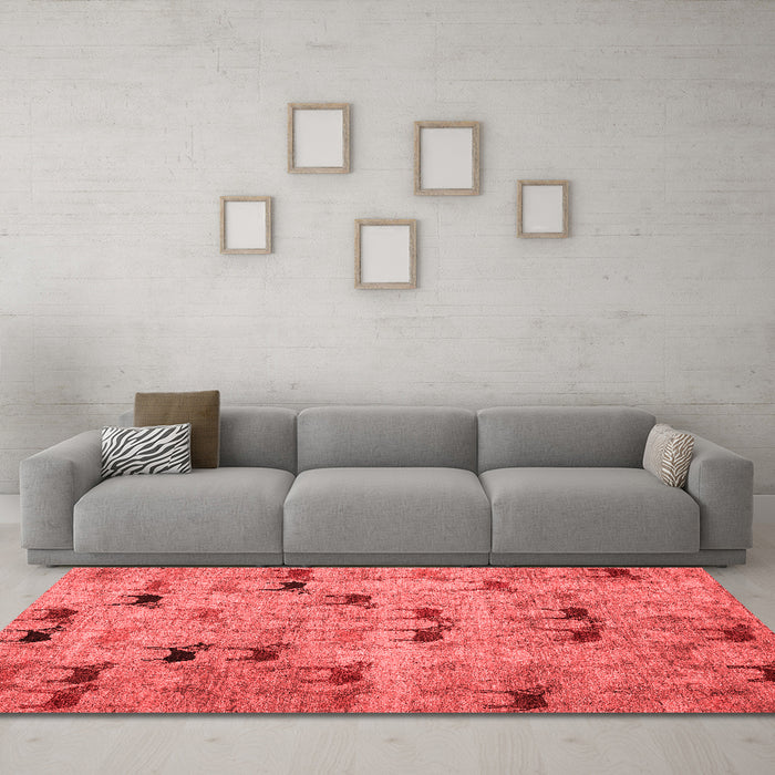 Modern Red Washable Rugs