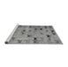 Sideview of Machine Washable Abstract Gray Modern Rug, wshabs5336gry