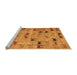 Sideview of Machine Washable Abstract Orange Modern Area Rugs, wshabs5336org