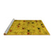 Sideview of Machine Washable Abstract Yellow Modern Rug, wshabs5336yw