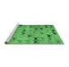 Sideview of Machine Washable Abstract Emerald Green Modern Area Rugs, wshabs5336emgrn