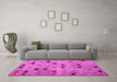 Machine Washable Abstract Pink Modern Rug in a Living Room, wshabs5336pnk