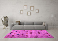 Machine Washable Abstract Pink Modern Rug, wshabs5336pnk