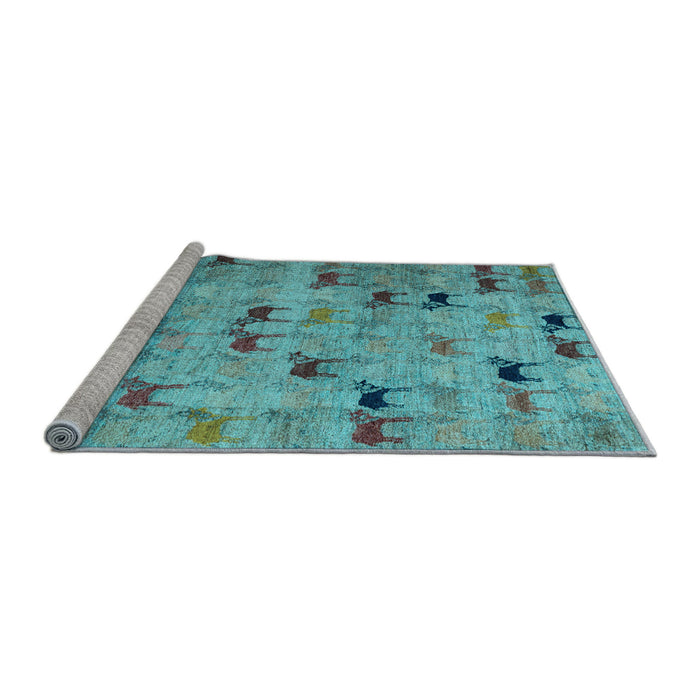 Sideview of Machine Washable Abstract Light Blue Modern Rug, wshabs5336lblu