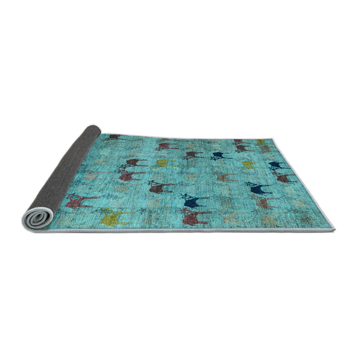 Sideview of Abstract Light Blue Modern Rug, abs5336lblu