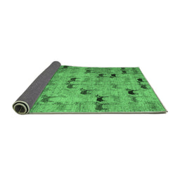 Sideview of Abstract Emerald Green Modern Rug, abs5336emgrn