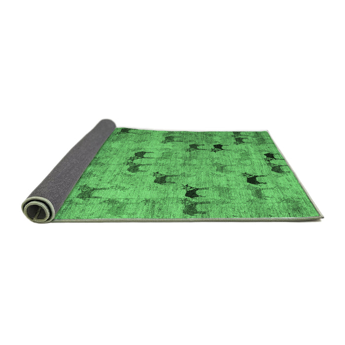 Sideview of Abstract Emerald Green Modern Rug, abs5336emgrn
