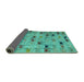 Sideview of Abstract Turquoise Modern Rug, abs5336turq