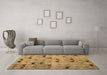 Machine Washable Abstract Brown Modern Rug in a Living Room,, wshabs5336brn