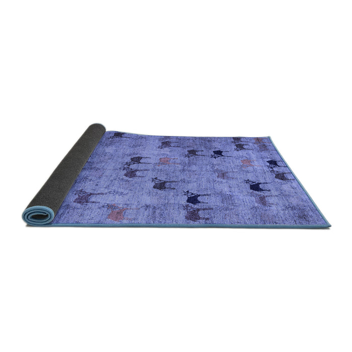 Sideview of Abstract Blue Modern Rug, abs5336blu