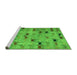 Sideview of Machine Washable Abstract Green Modern Area Rugs, wshabs5336grn