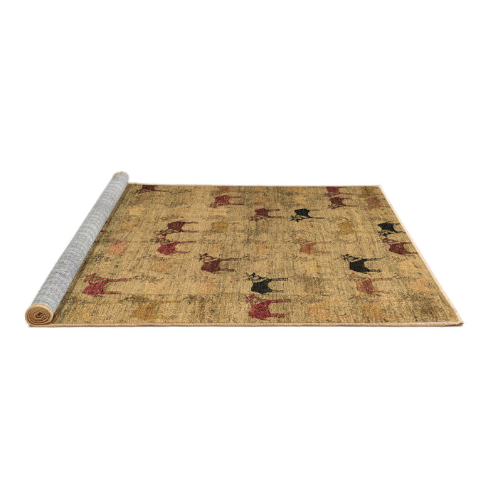 Sideview of Machine Washable Abstract Brown Modern Rug, wshabs5336brn