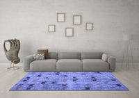 Machine Washable Abstract Blue Modern Rug, wshabs5336blu