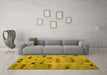 Machine Washable Abstract Yellow Modern Rug in a Living Room, wshabs5336yw