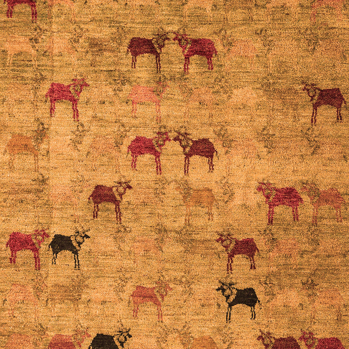 Machine Washable Abstract Orange Modern Area Rugs, wshabs5336org