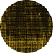 Round Abstract Yellow Modern Rug, abs5337yw