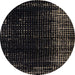 Round Abstract Coffee Brown Modern Rug, abs5337