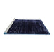 Sideview of Machine Washable Abstract Blue Modern Rug, wshabs5337blu