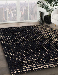 Abstract Coffee Brown Modern Rug, abs5337