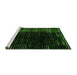 Sideview of Machine Washable Abstract Green Modern Area Rugs, wshabs5337grn