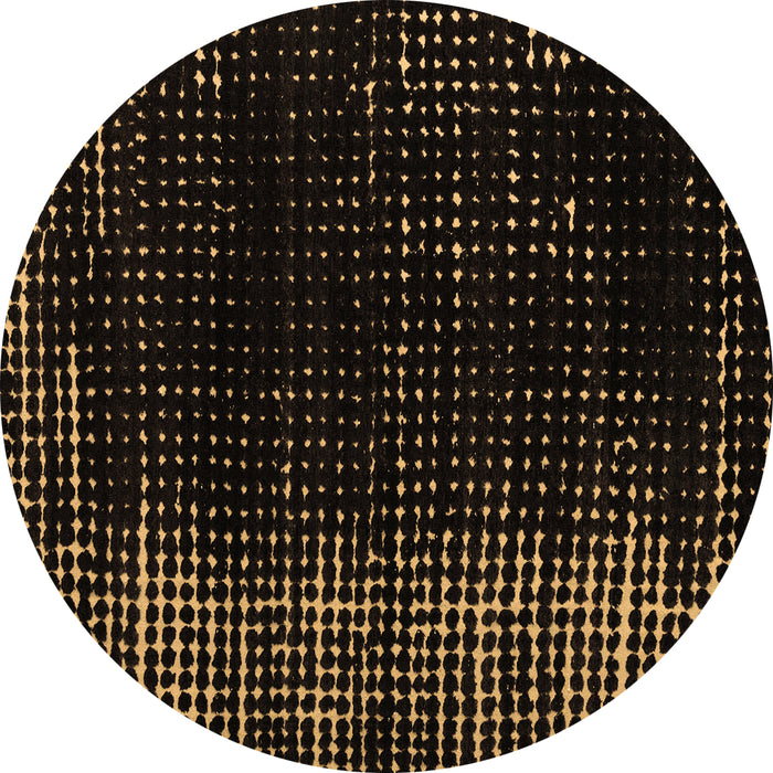 Round Abstract Brown Modern Rug, abs5337brn