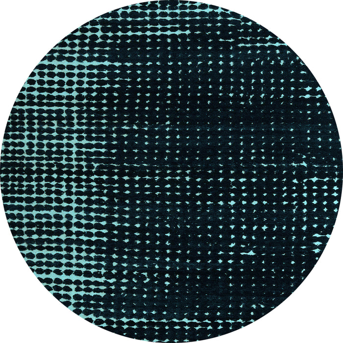 Round Abstract Light Blue Modern Rug, abs5337lblu