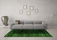 Machine Washable Abstract Green Modern Rug, wshabs5337grn