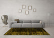 Machine Washable Abstract Yellow Modern Rug in a Living Room, wshabs5337yw