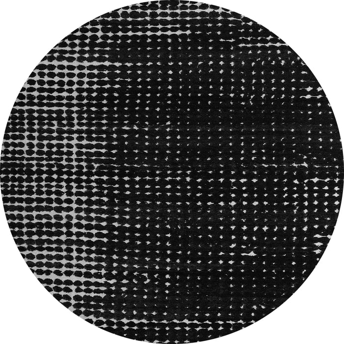 Round Machine Washable Abstract Gray Modern Rug, wshabs5337gry