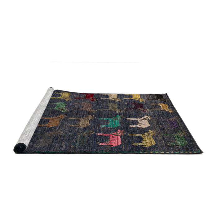 Sideview of Machine Washable Abstract Sandstone Brown Rug, wshabs5338