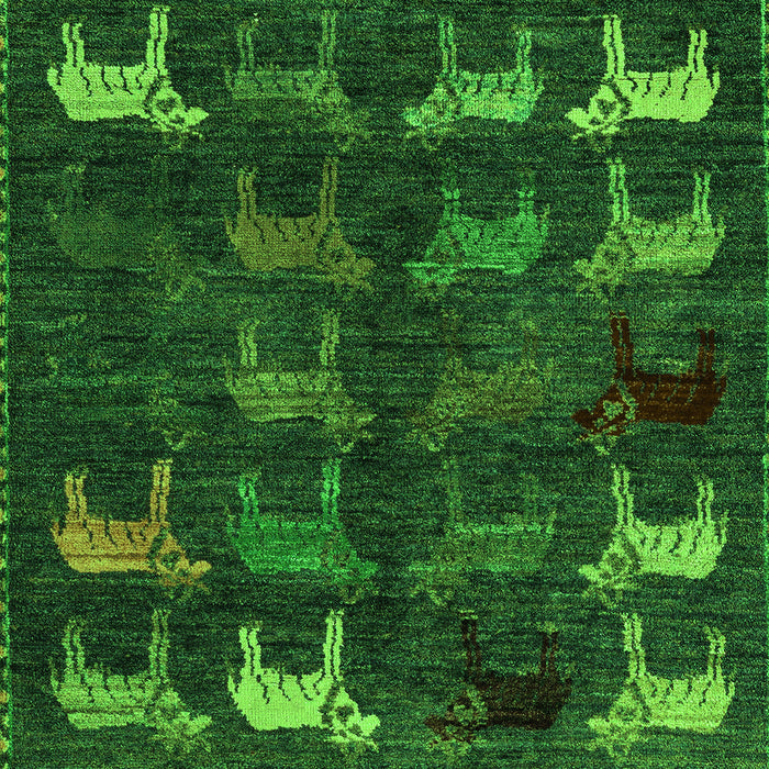 Machine Washable Abstract Green Modern Area Rugs, wshabs5338grn