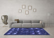 Machine Washable Abstract Blue Modern Rug in a Living Room, wshabs5338blu